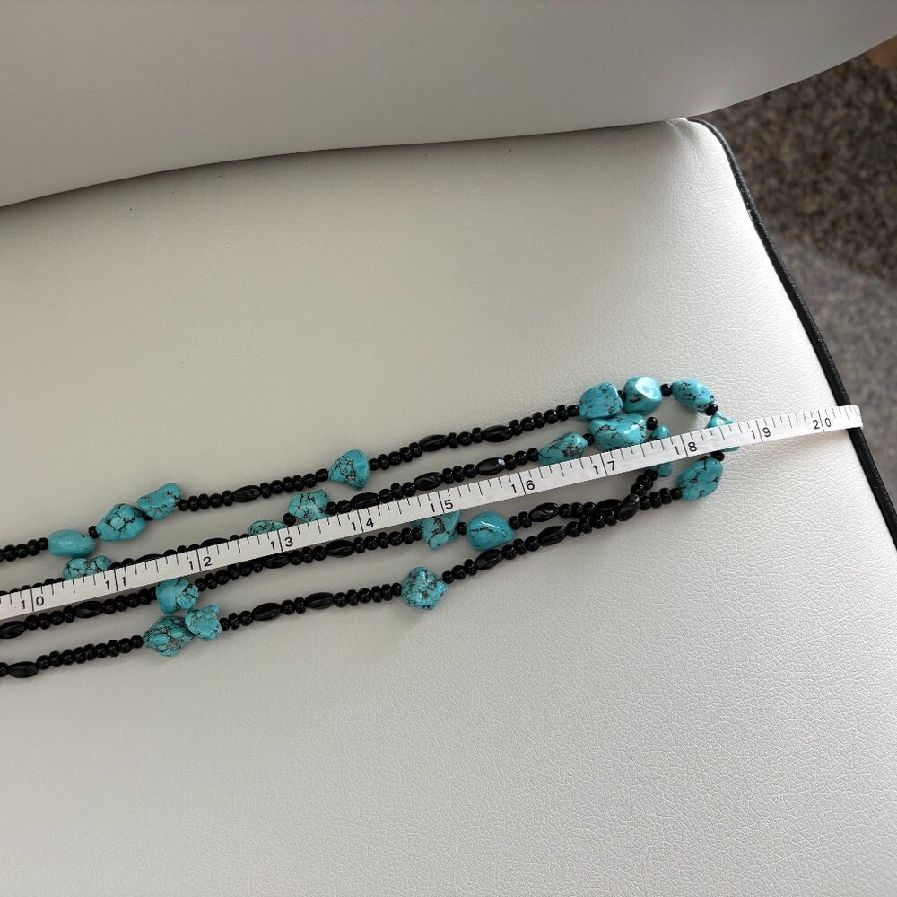 Chico's Black Acrylic and Faux Turquoise Necklace and Bracelet - Picture 5 of 8